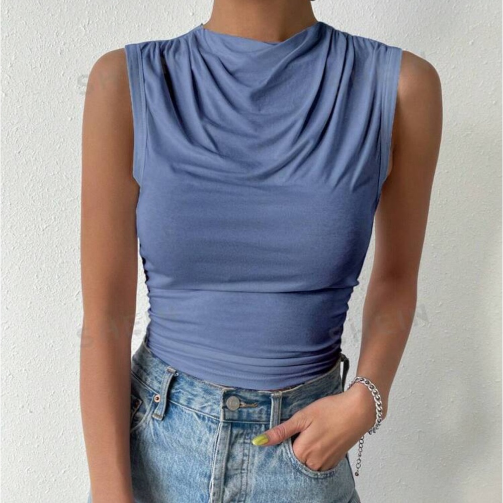 Unity Solid Ruched Tank Top - Picture 2 of 4